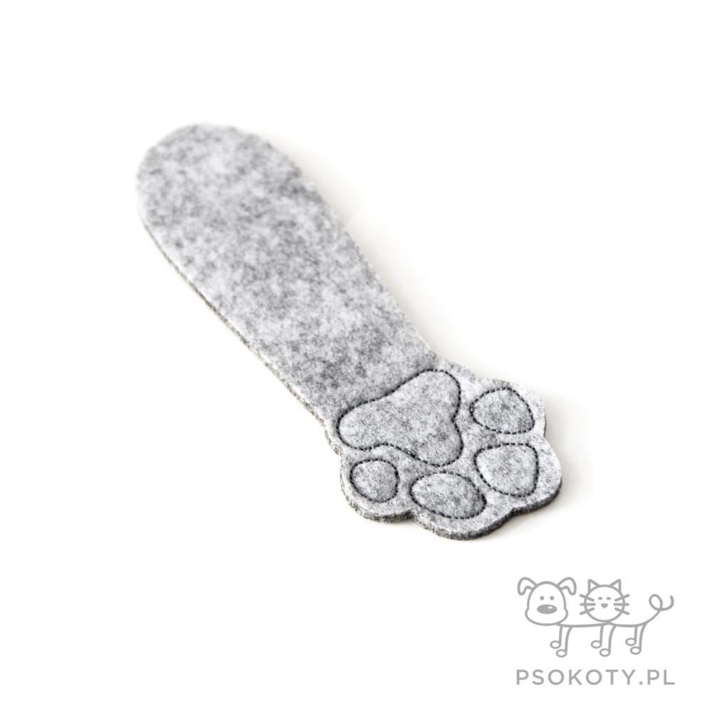 Zakładka filcowa w kształcie łapki kota - zakładka do książki (II)